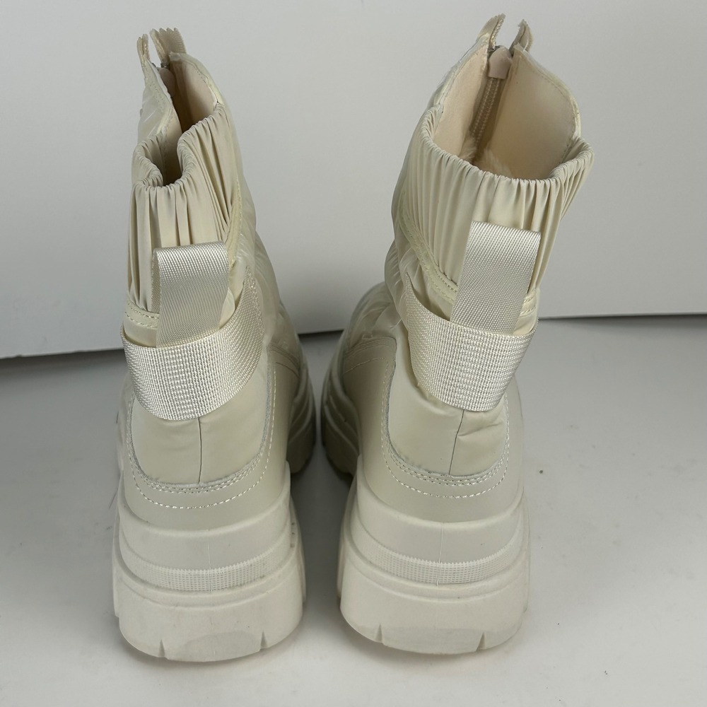 Viapipa Cream Puffer Snow Boots Faux Fur Lined Chunky Platform Lug Sole Mens 8 - Picture 4 of 8
